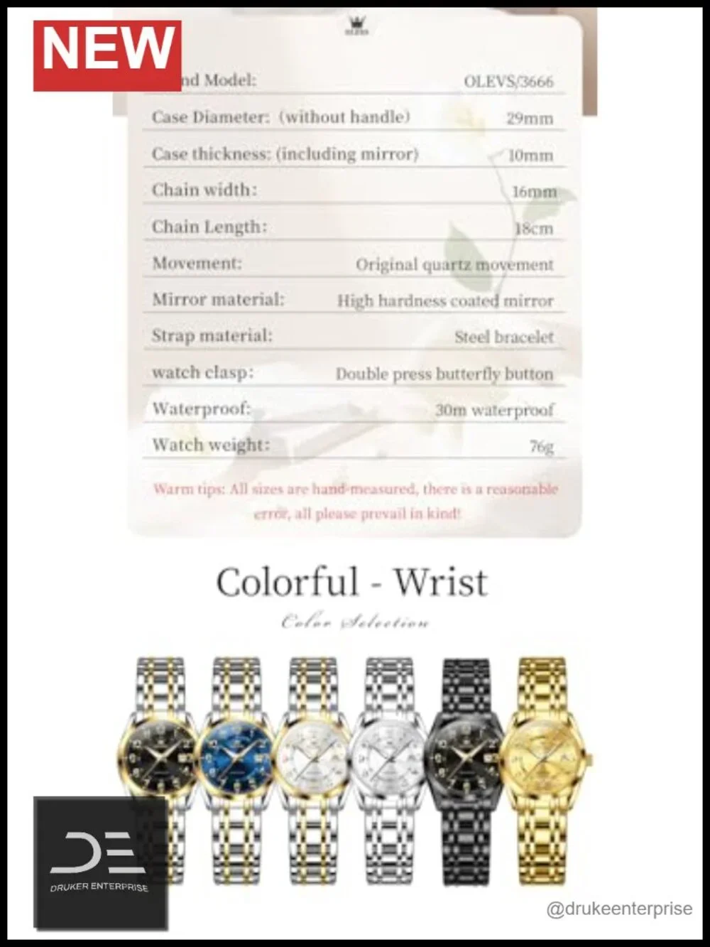 Classic Dress Quartz Wristwatch Stainless Steel Waterproof Luminous Date Easy